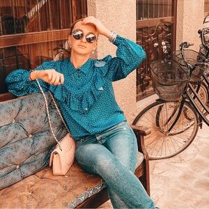 Maje Paris ruffle blouse size 1